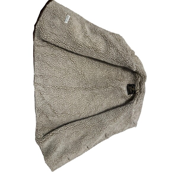 Genuine Leather Suede Brown Jacket Sherpa Lined Ranch Coat - Picture 4 of 12